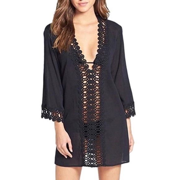 Swimsuit Bikini Cover Up Beachwear Black - Picture 3 of 11